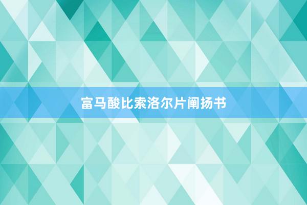 富马酸比索洛尔片阐扬书